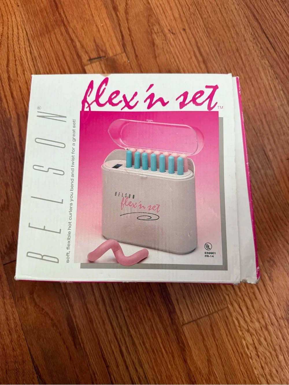 NEW! VTG Belson Flex 'n Set hot curlers you bend twist set Original 80's 90 Hair